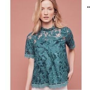 ANTHROPOLOGIE 🔥 HD In Paris Lace Blouse